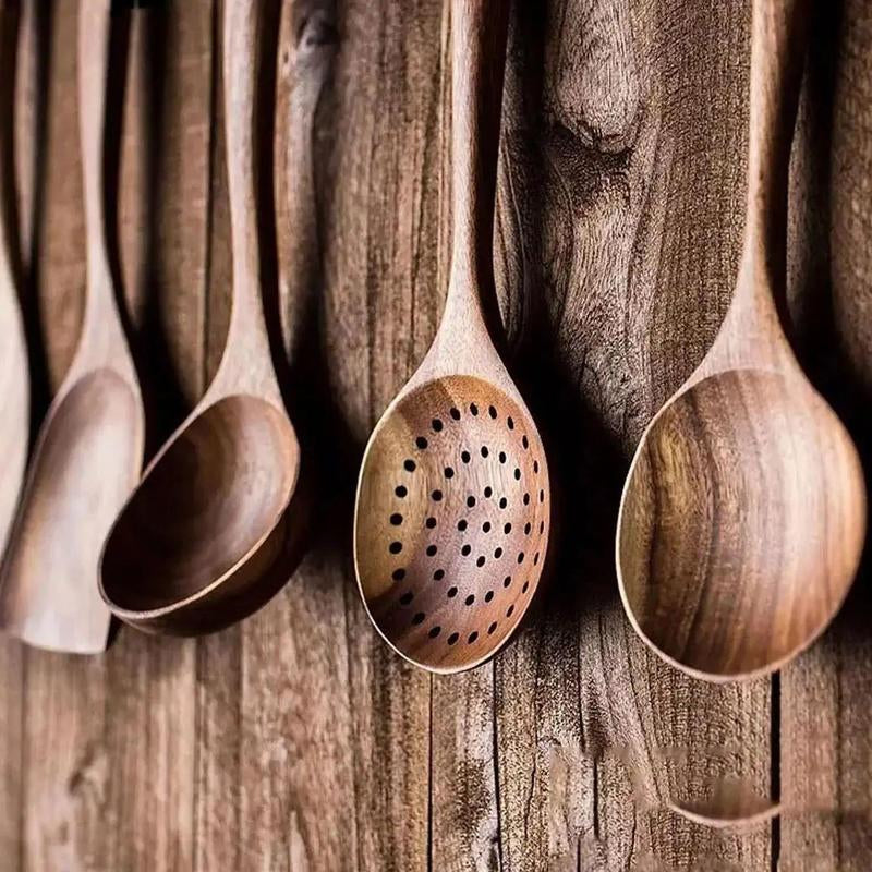 5-Piece Teak Wooden Utensil Set