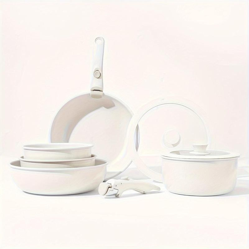 Portable Kitchen Cooking Pot Set with Detachable Handle