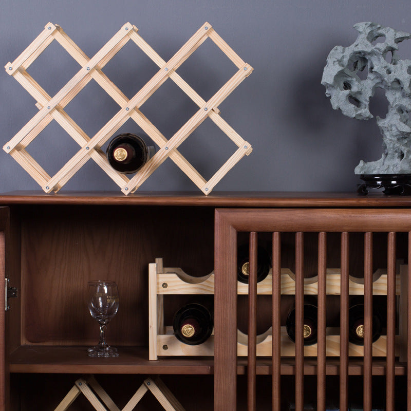 Vintage Foldable Wood Wine Rack