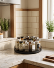 Lazy Suzan Spice Rack - In Use on Kitchen Counter