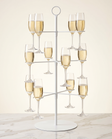 Champagne Tower - White - Studio Shot, Full of Champagne