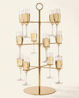Champagne Tower - Gold - Studio Shot, Full of Champagne